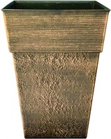 22 Inch Avino Tall Square Planter Celtic Bronze