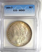 1884-O Morgan ICG MS65 Golden Rim