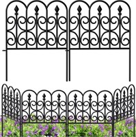 E9073  Amagabeli Metal Garden Fence 32in x 10ft B