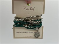 Silver and Turquoise Stacked Bracelet Set