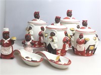 Vintage KMC Ceramic 4 canister sets and more,