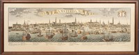 Dutch Engraving Amsterdam Harbor Engraving