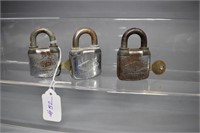 (3) SLAYMAKER pin & tumbler padlocks (2 W/ KEY)