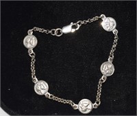 Sterling Silver Angel Bracelet Marked SA   Italy