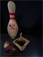 1999 Bowling Pin World Cup Auto'd, Ashtray & Guy