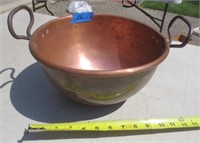 Copper bowl with handles