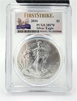 2016 US Silver Eagle PCGS MS70 Dollar Coin Mint
