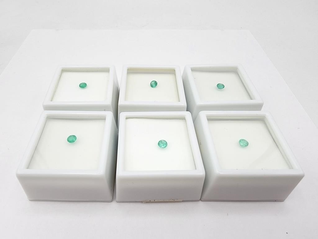 6 Columbian Emeralds 0.3ct each