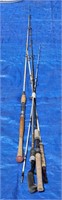 LOT OF FOUR FISHING RODS VARIOUS MAKERS
