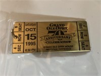 1995 grand ole opry golden ticket keychain heavy