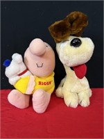 6 Vintage plush including Ziggy, Heathcliff,