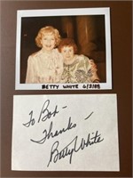 Autograph 1988 Betty White and photo