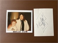 Autograph MEATLOAF inscribed index card and photo