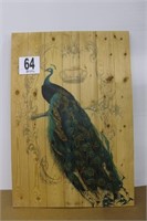 36x34.5 Wooden Peacock Wall Art