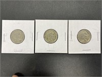 Vintage Buffalo Nickel Coins 1934, 1930, 1925