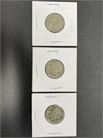 Vintage Buffalo Nickel Coins 1928, 1924, 1935