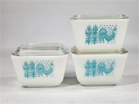 (3) VINTAGE PYREX BUTTER PRINT DISHES