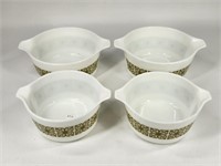 (4) VINTAGE PYREX AUTUMN FLORAL CASSEROLES