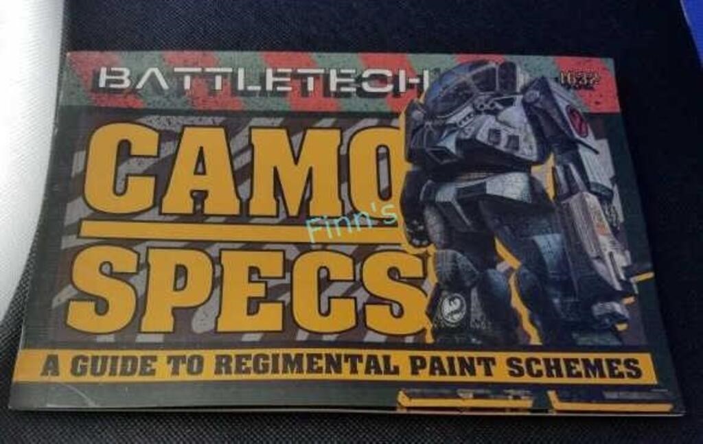 Camo Specs book - covered in a protective wrap