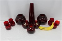 Collection of Ruby Glassware