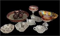 Vintage Carnival and Ruby Glassware