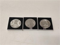 3 Pewter medallions
