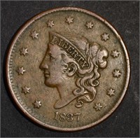 1837 LARGE CENT XF