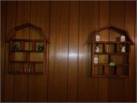 Pair of Hanging Wooden What-Not Shelves