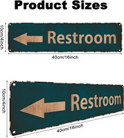 Restrooms Left Arrow Sign