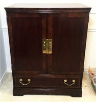 Mahogany Media Cabinet Asian Influ.