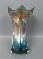 Fenton Green Diamond Rib 7" Vase
