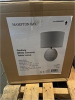 Hampton Bay Gedney white ceramic table lamp