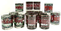 Houze Stained Glass Style Christmas Glasses