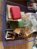 basket of mostly  avon jewelry and others