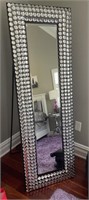 Black Metal Framed  Jewel/Crystal Floor Mirror