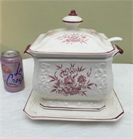 Victorian Square Floral Tureen