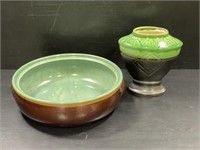 Pottery Vase & Bowl
