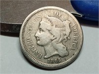 OF) 1865 3 cent nickel