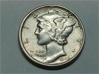 OF) BU 1945 Silver Mercury dime
