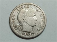 OF) better date 1905 S silver Barber dime