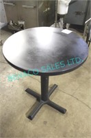 3X, 24" ROUND BLACK TABLES W/ CAST BASES