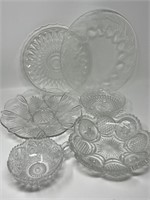 Pressed Glass Vintage Plates & Bowls