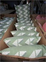 Case of 8 Green Stiched Patio Pillows