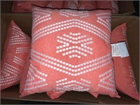 Case of 6 Coral Stiched Patio Pillows