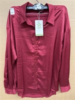 Size Large Spring Sea On Women's Silk Polo Shirt