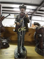 3pc 1-Ceramic Cowboy Figure 2-Ceramic Western Lamp