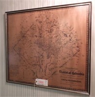 Reproduction Framed Topographic Map of the