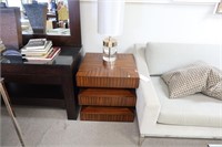 Contemporary Zebra Wood side table