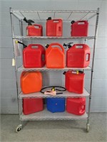 11 Assorted Gas Cans - Rack Not Included