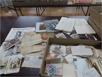 Antique postcards, Indenture papers, ephemera.